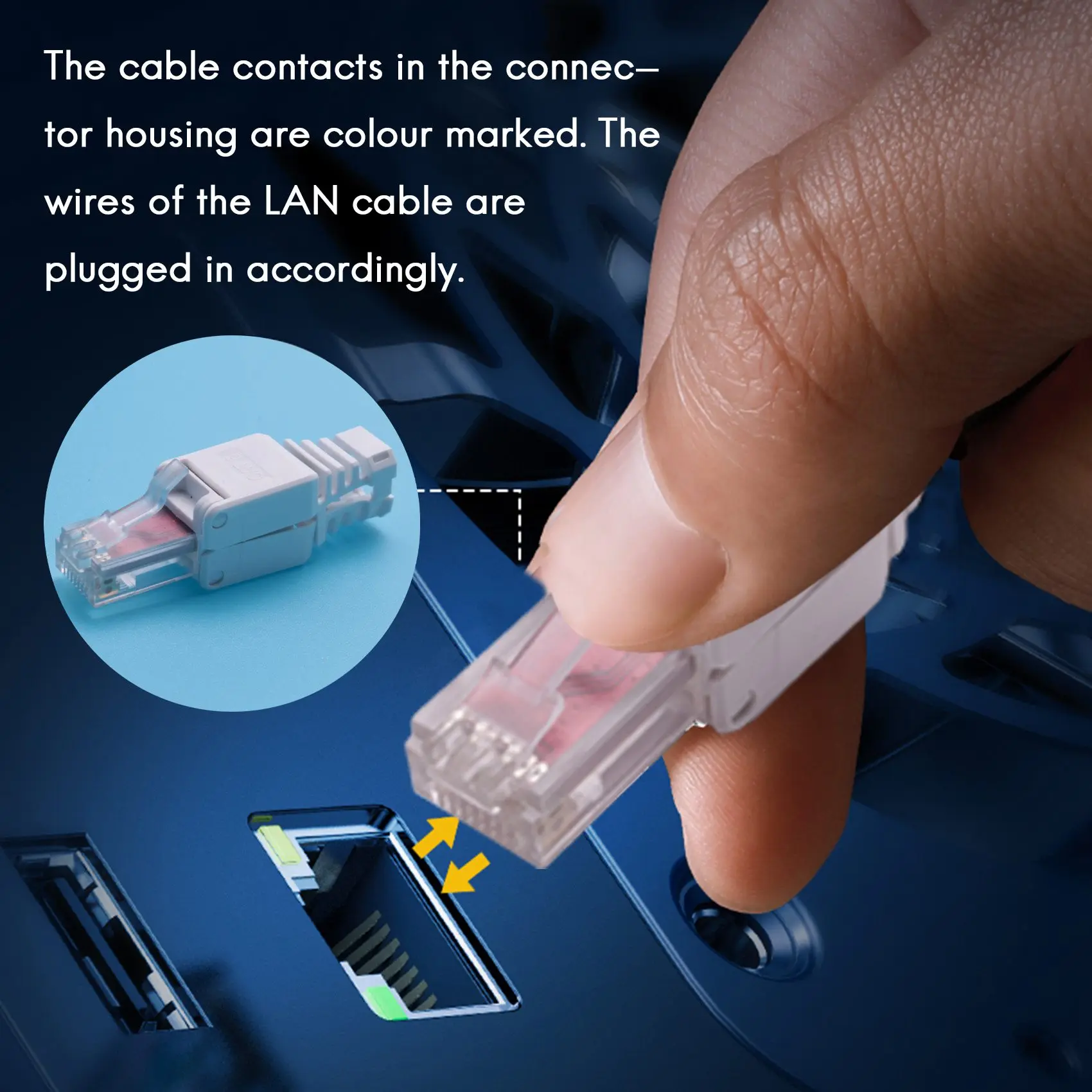 10 x мрежови конектори без инструменти кабел Конектор RJ-45 CAT6 LAN UTP без инструменти кабел, за да инсталирате Cat5 кабел Cat7
