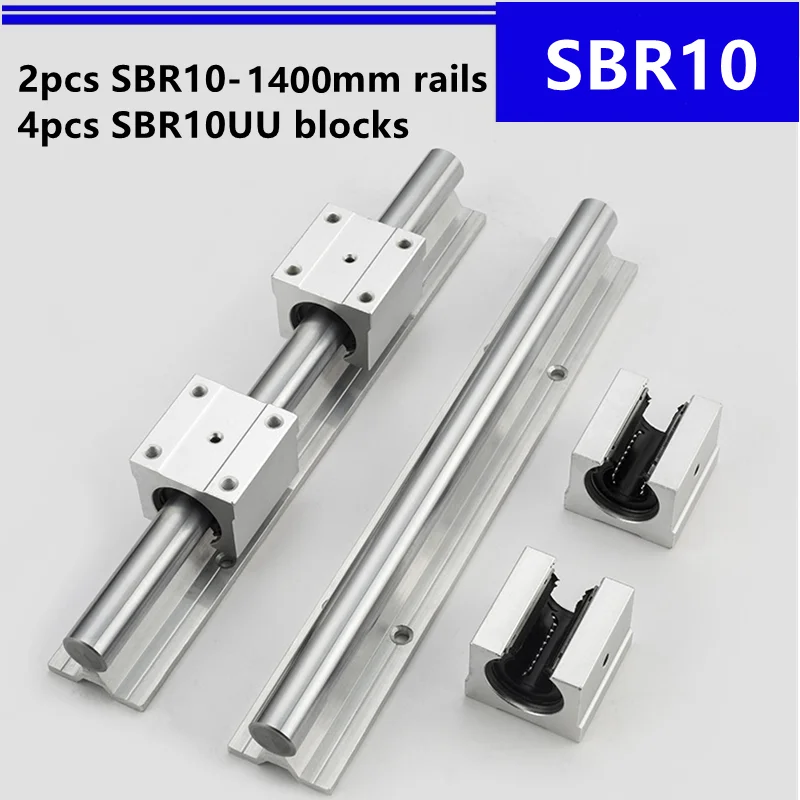 2 бр. линейна употреба SBR10 -1400 мм, укрепване на наклона и 4 бр. линейни блокове SBR10UU за подробности рутер с ЦПУ