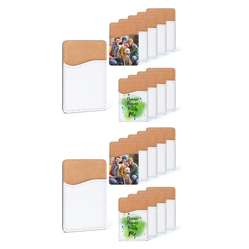 20 броя сублимационных заготовки в Чантата си за телефон - държач за карти от изкуствена кожа за задната част на телефона в Iphone, Android Заготовки за diy