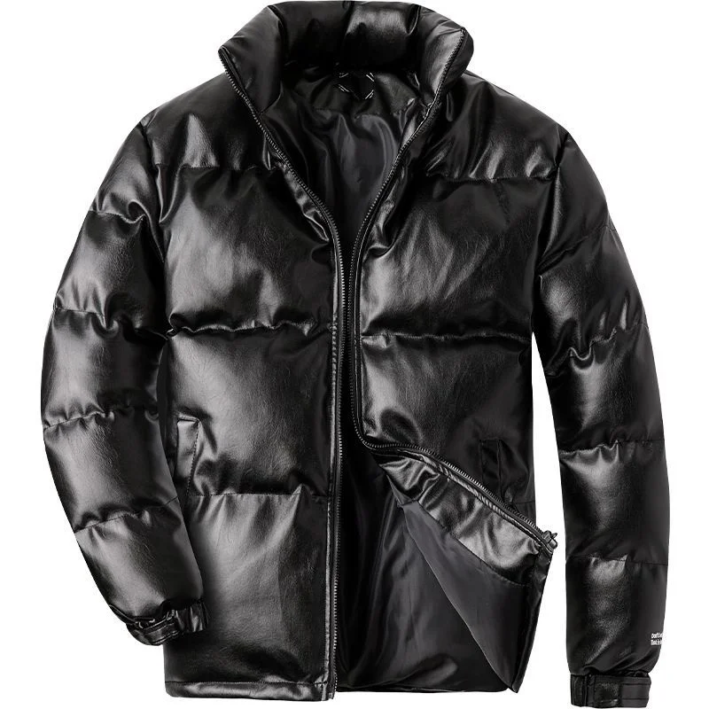 2023 Woodvoice, зимно яке, мъжки ежедневни облекла, топло палто с подплата, мъжко утепленное палто от изкуствена кожа, мъжко ветрозащитное модерно черно палто