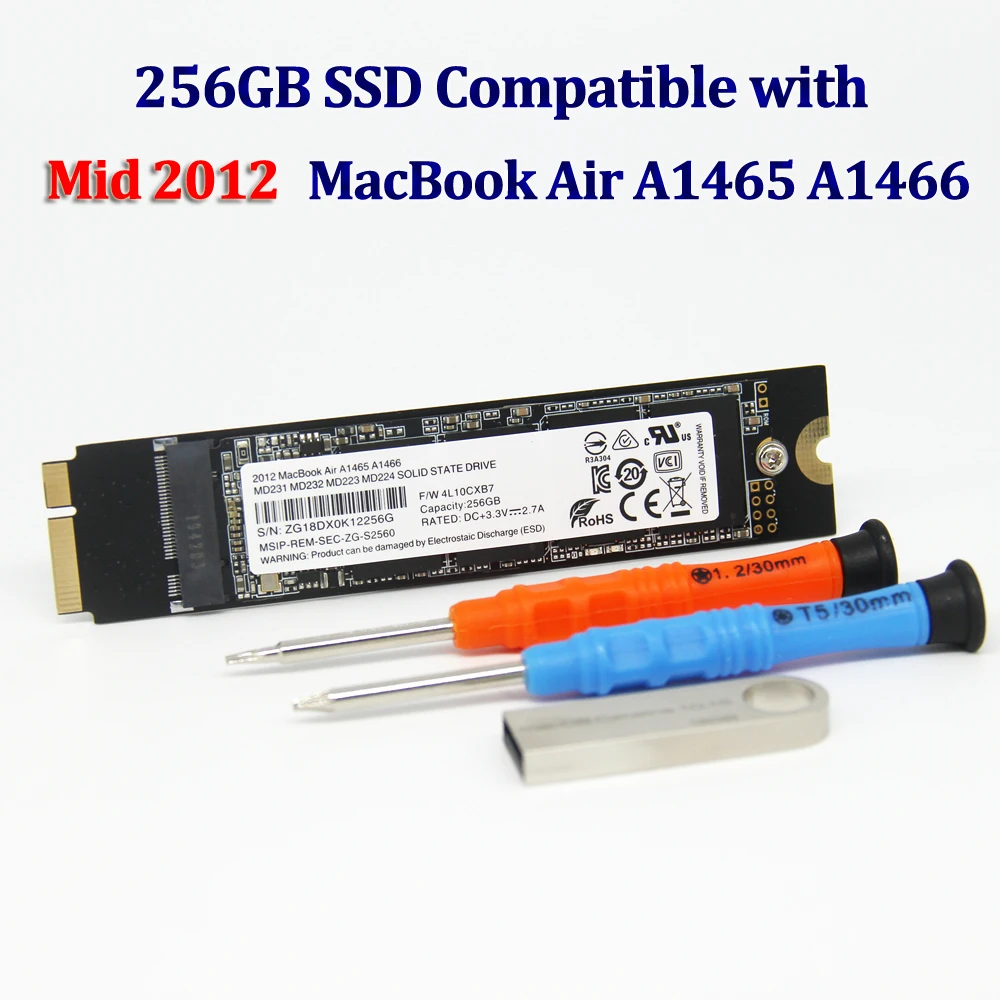 256 GB SSD За 2012 Macbook Air A1465 A1466 Md231 Md232 Md223 Md224 Твърд диск Mac 256G Твърд диск
