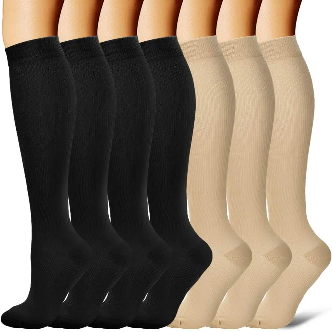 3/67 двойки компрессионных чорапи за жени и мъже с височина до коляното 30 мм hg.календар. Подуване на Диабет, Разширени вени, бягане, туризъм, спортни компресия чорапи