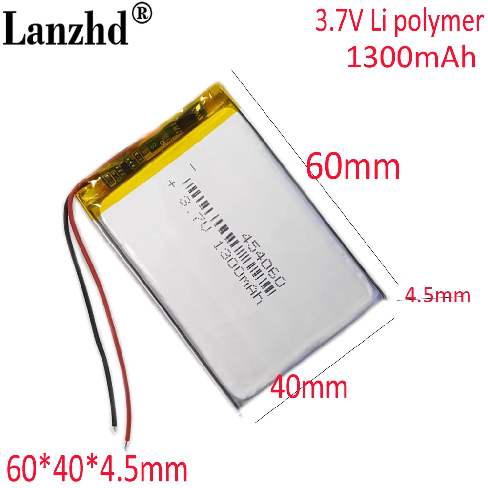3,7 1300 ма Полимерна Li-Po литиево-йонна таблет акумулаторни батерии За Mp3 MP4, MP5 GPS DVD DVR мобилен Bluetooth 454060 424060 404060
