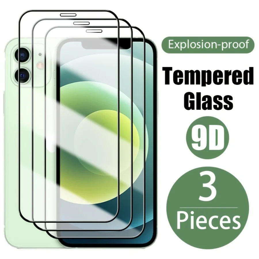3шт закалено стъкло за iPhone14 13 12 11 Pro Max Защитно фолио за екрана на телефон за 7 8Plus X XR XS Max
