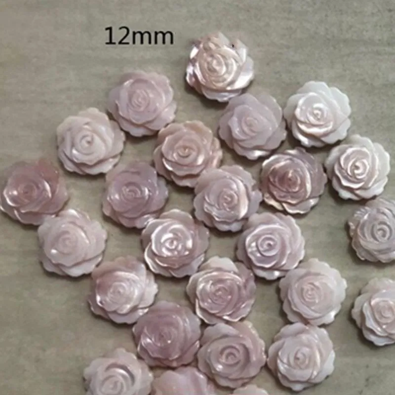 50 бр./лот натурална въже с издълбани мъниста от розови рози за бижута направи си САМ 12 mm мъниста от меки материали във формата на цвете роза