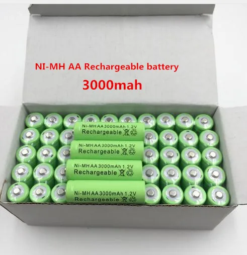 Batterie Rechargeable Ni-MH 1.2 V AA 3000mAh pour jouets, appareil photo, Микрофон, 2 à 20 pièces