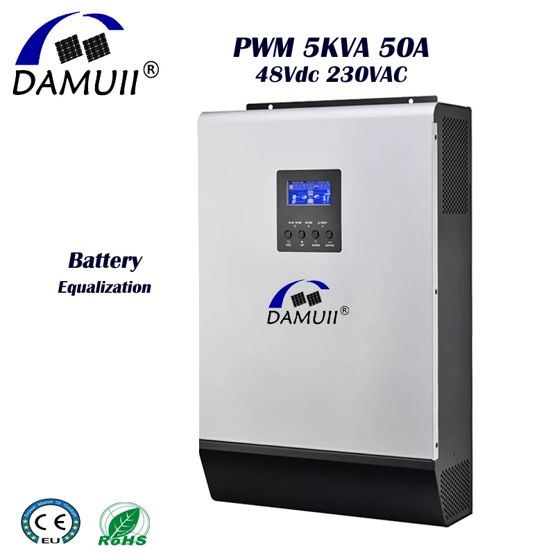 DAMUII PWM 5KVA Слънчев Инвертор 5000 VA 4000 W Чиста Синусоидальная Вълна Автономен Хибриден Инвертор 230Vac 50A Контролер на заряд на Батерията 48dc
