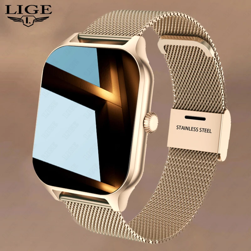 LIGE 2023, умни часовници с Bluetooth-разговори, мъжки гривни за наблюдение на сърдечната честота, на кислород в кръвта, водоустойчиви дамски спортни умен часовник