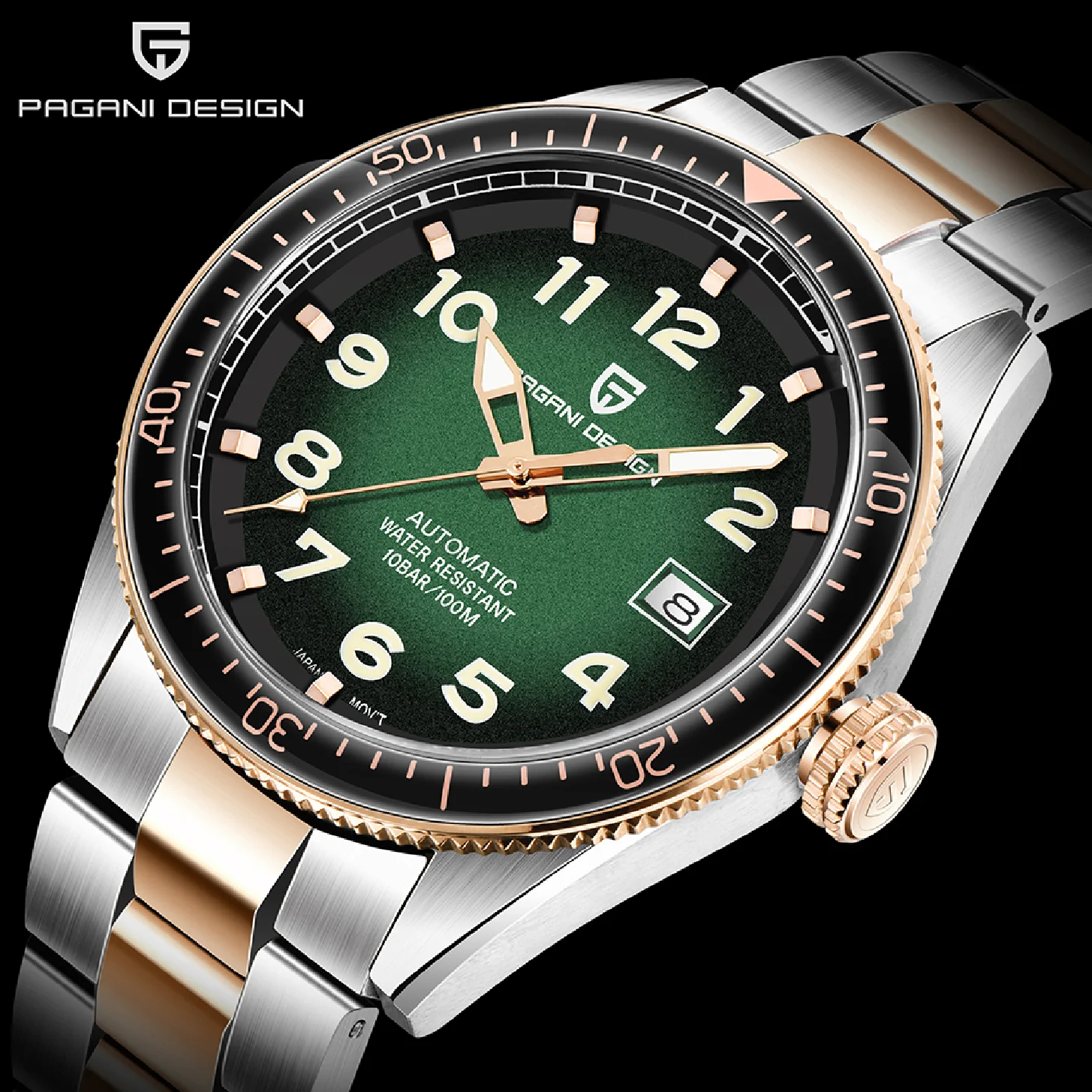 PAGANI Design 2023 Автоматично водоустойчивост на часовника от неръждаема стомана, мъжки луксозни бизнес спортни механични ръчни часовници, маркови мъжки часовници
