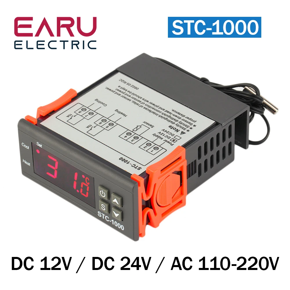 STC-1000 Дигитален Регулатор на Температурата Термостат Терморегулятор инкубатор Релета LED 10A Отопление Охлаждане STC 1000 12 В 24 В 220 В