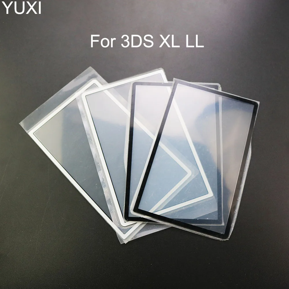 YUXI 2 бр. За 3DS LL XL Замяна Пластмасов Горната част на Предната Рамка на Екрана Капак на Обектива Защитен панел LCD екрана За 3DS XL ЩЕ Аксесоари