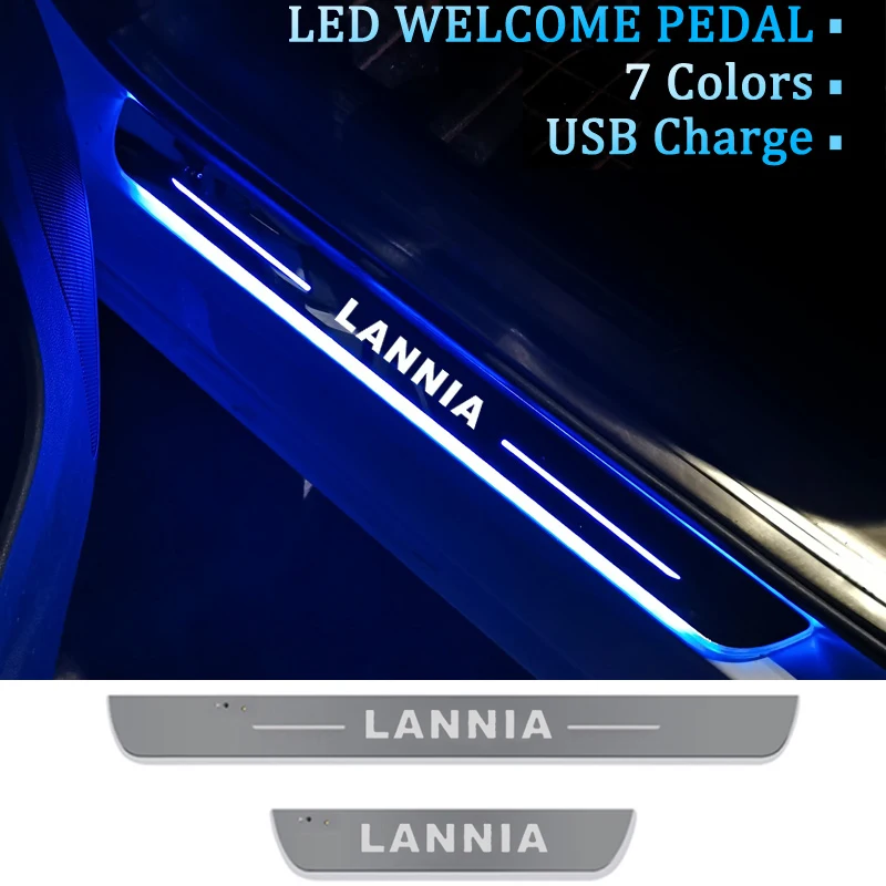 Акрилни Цветни Динамично Лампа за Nissan Lannia 2019-2022 Led Педала за добре дошли на Прага, пешеходна Пътека, Светлина, Автомобили Плоча, Пороговая Ивица