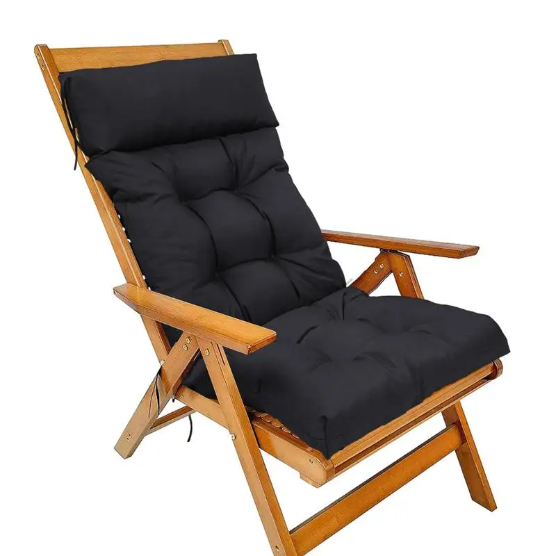 Възглавница за стол за двор Сгъваема патио мебели и Възглавници за вътрешна и външна употреба Възглавница за стол с висока облегалка с подмяна на завязки с хохолками