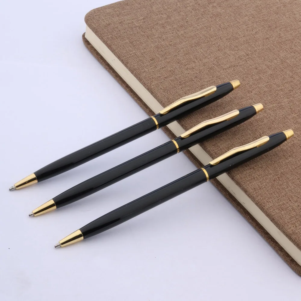 Гореща разпродажба, 3 предмет, класически стил, черна картина, златна скоба, метална химикалка писалка