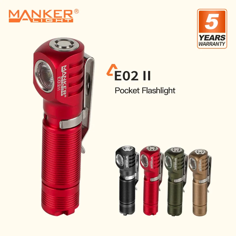 Джобен фенер Manker E02 II на 420 Лумена /мини-фенерче, батерия 10440 / AAA, водоустойчив IPX8, с магнитна опашка и реверсивным клипс