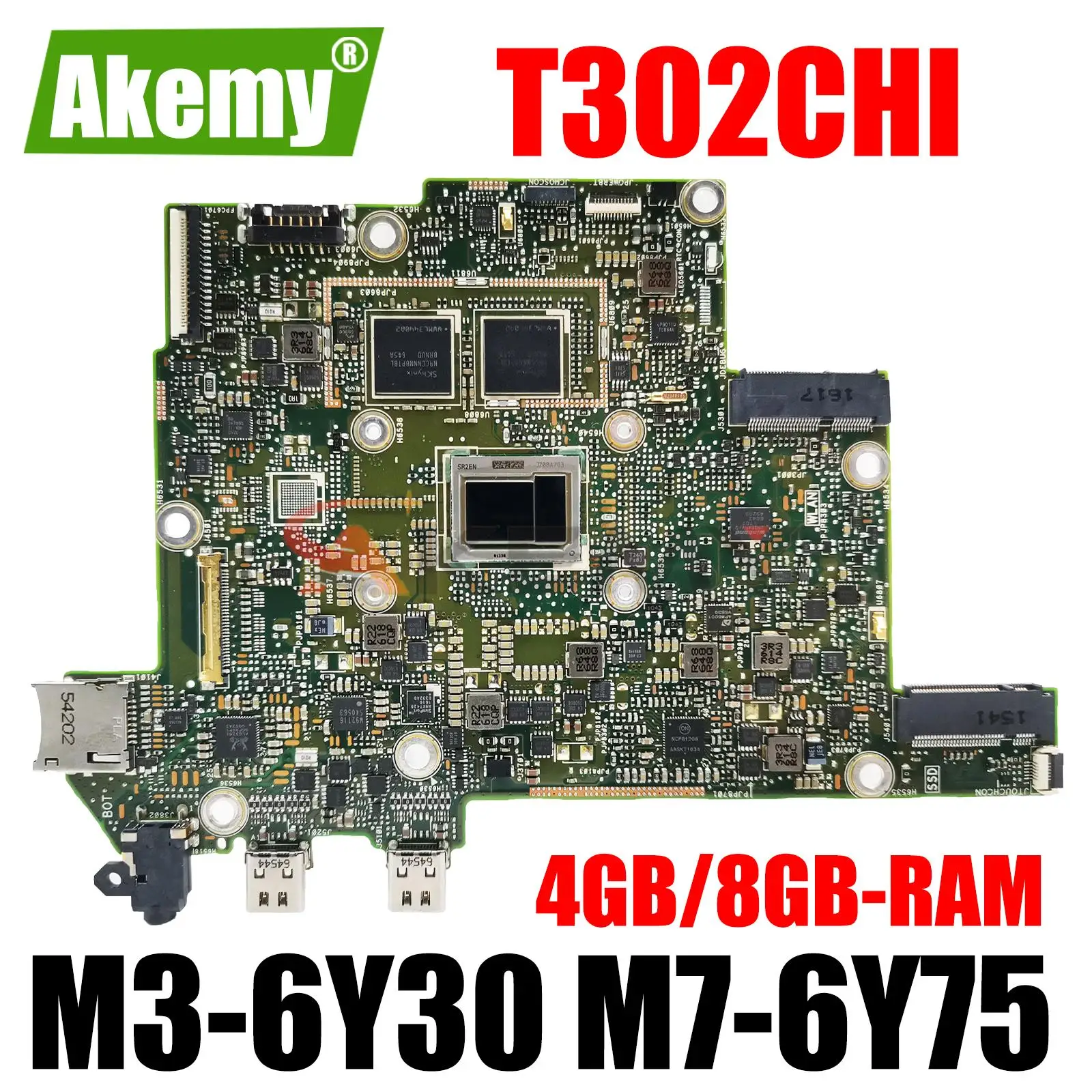 Дънна платка T302CHI С процесор M3-6Y30 M7-6Y75, 4 GB 8 GB оперативна памет, за дънната платка таблет ASUS T302CHI, дънната Платка