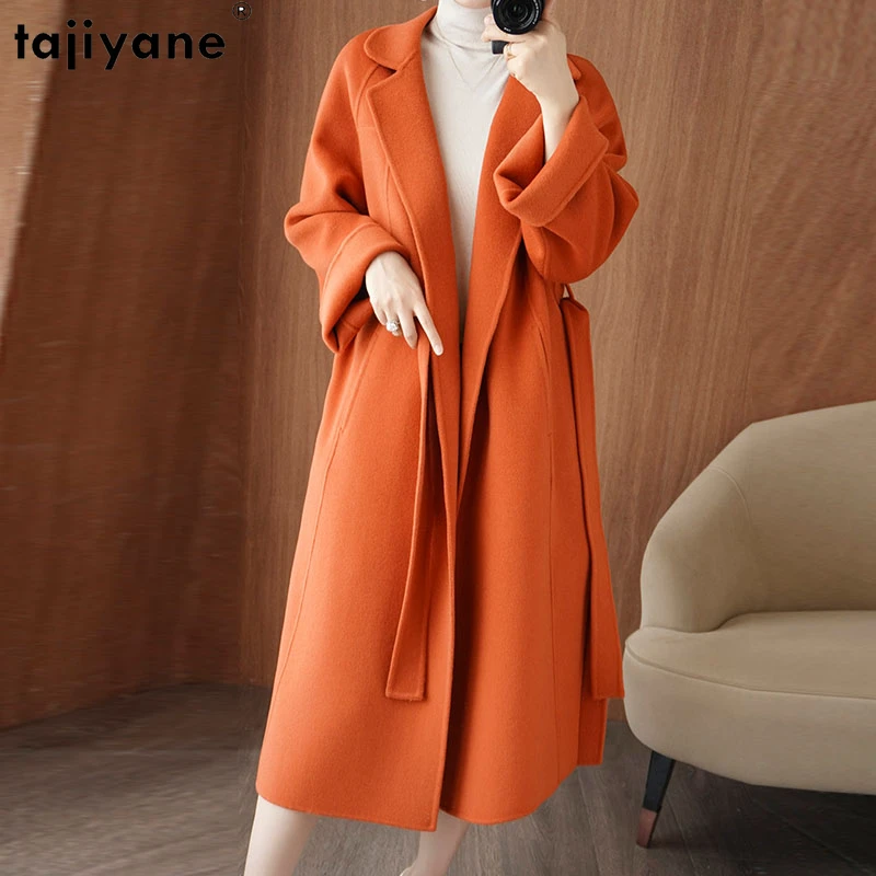 Елегантна вълнена куртка Tajiyane, дамски есенно-зимно яке от 100% вълна, козина за жени, 23 висококачествени двустранните палта и сака за жени