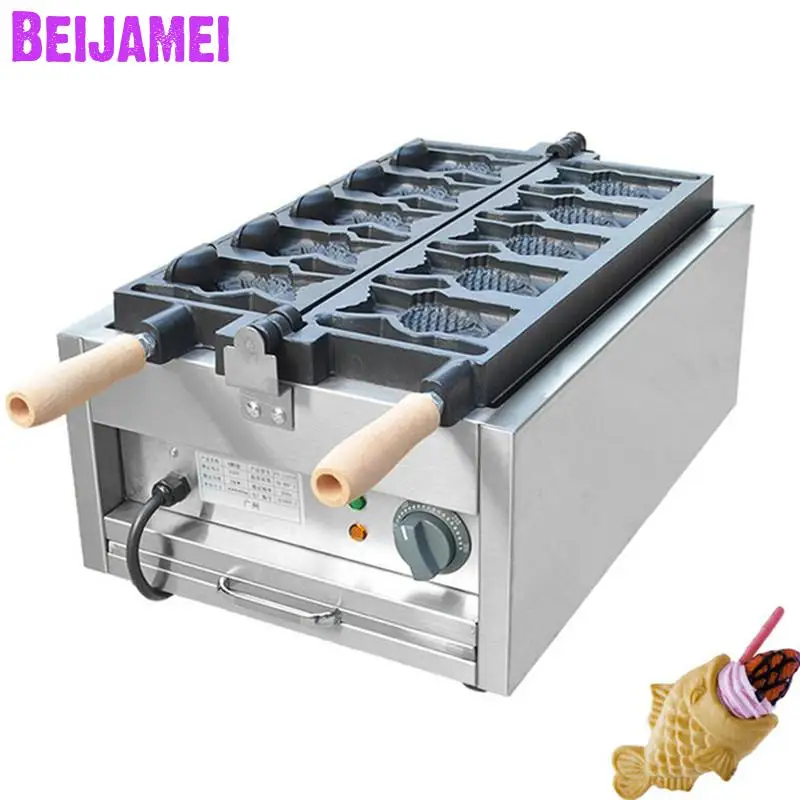Електрическа Машина за приготвяне на Тайяки за Сладолед BEIJAMEI/Машина За Приготвяне на Филе от Тортата С Отваряне на Устата / Търговска Машина За Приготвяне на Тайяки За Продажба