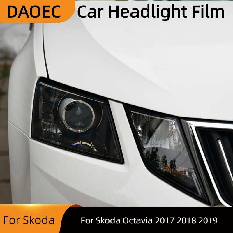 За Skoda Octavia 2017 2018 2019 оттенък фарове Черна защитно фолио, прозрачни защитни стикери от TPU, аксесоари