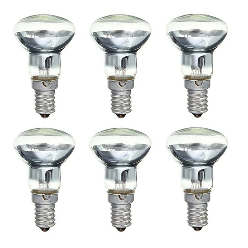 Замяна лавовая лампа E14 R39 30 W, прожектор, ввинчивающаяся крушка, прозрачен рефлектор, точка лампи, лава лампи с нажежаема жичка, 6 бр.