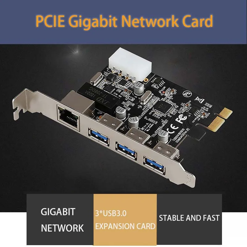 Игрална карта PCIE, гигабитная мрежова карта PCI-E, Ethernet, Fast Ethernet, PCI-Express, многофункционални компютърни аксесоари, хъб USB3.0