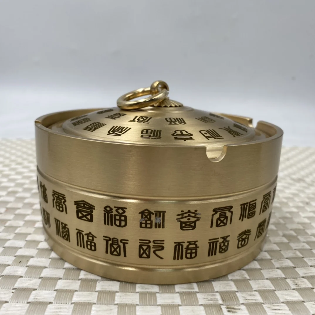 китайски висококачествен мед герой Фу с капак, в пепелника на фън шуй, уреди за домашен интериор, метални изделия