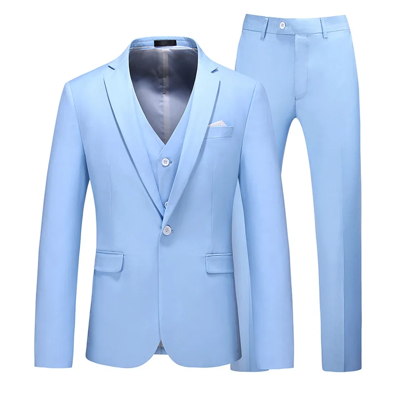 Костюми за младоженец, мъжки банкетна бизнес костюм за работа, яке-тройка, панталони, жилетка, първокласен отделен комплект блейзър голям размер