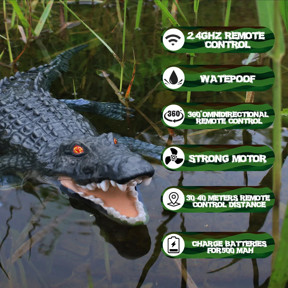 Крокодил с дистанционно управление, лятна подводна играчка за момчета, модел за зареждане на животни, творчески бионический електрически подарък за момчета