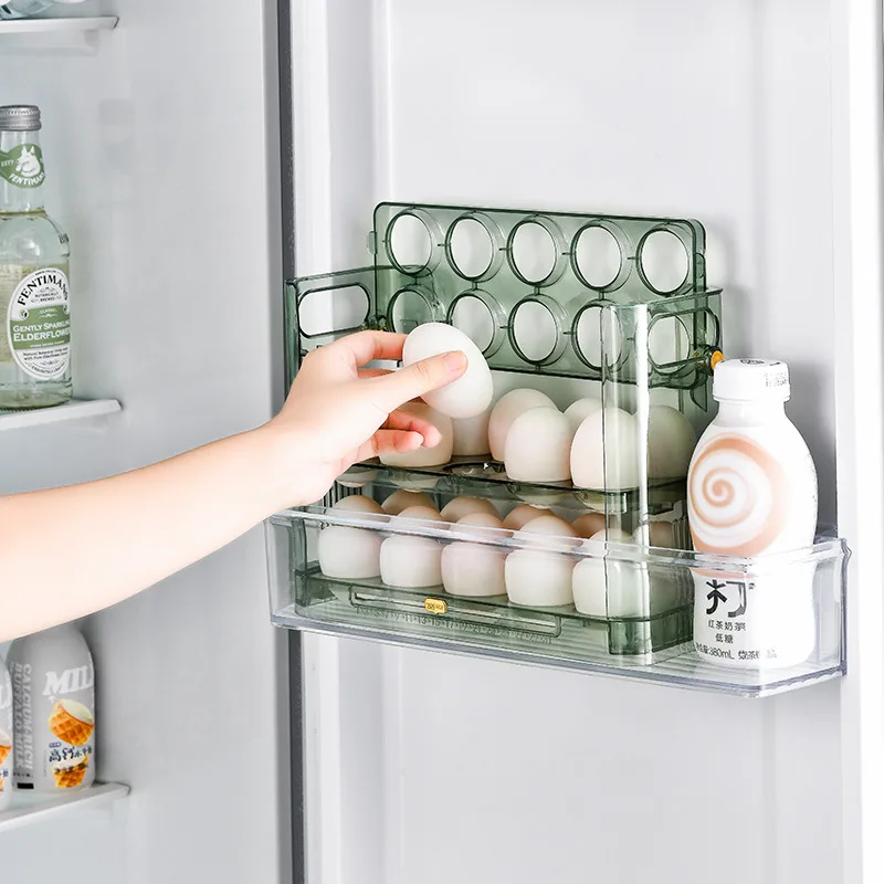 Кутия за съхранение на яйца, органайзер за хладилник, съдове за хранене, калъф за съхранение на пресни яйца, притежателят на тавата, диспенсер, кухненски кутии за съхранение