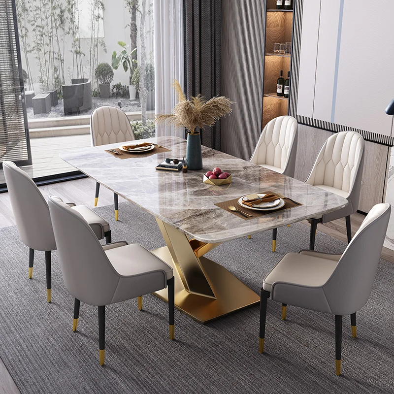 Лека екстравагантен комбинация на шистов бюрото и стола италиански минимализъм модерен минималистичен домакински мраморна маса