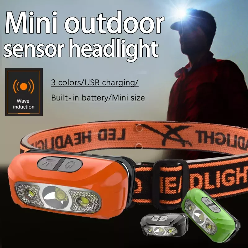 Лесен лампа със силно осветление, интелигентен индукционный главоболие лампа, преносими led фенерче за нощен риболов с usb зареждане