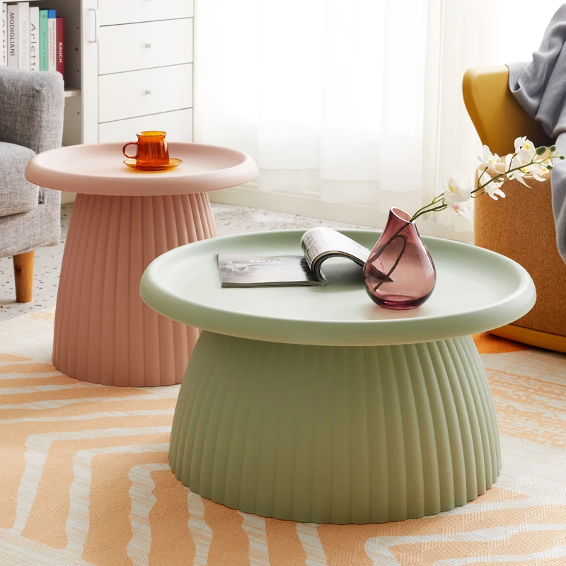 Модерен кръгла масичка за кафе, Чай маса в скандинавски стил, луксозен масичка за кафе в хола, ниска масичка в центъра на салона, като Основната мебели за дома
