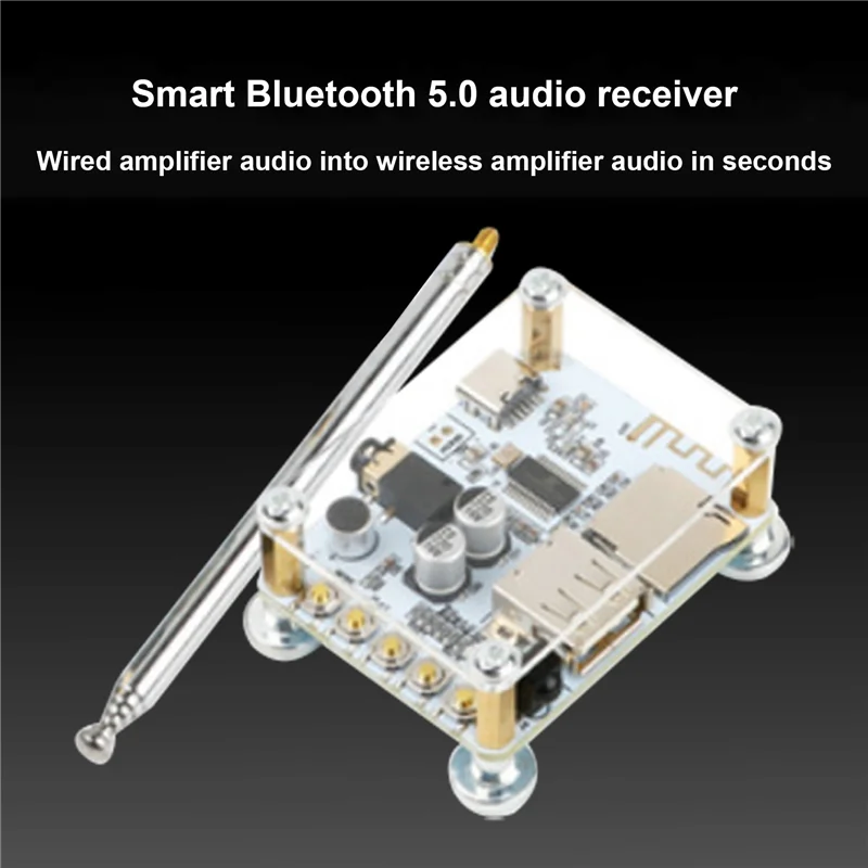 Модул аудиоприемника Bluetooth 5.0 + аудио кабел 3.5 мм + дистанционно управление, безжична такса автомобилния аудиоусилителя, аудио радио, направи си сам