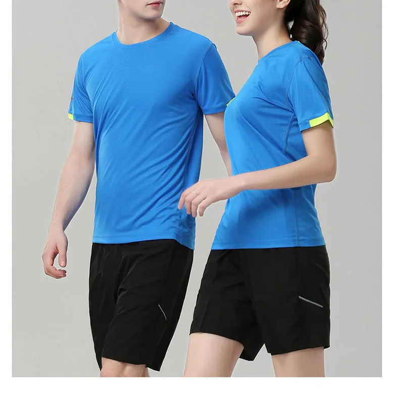 Мъжки дамски бързосъхнеща спортна тениска с къс ръкав, тениски за фитнес тениска за фитнес тениска за бягане, дишащи спортни дрехи за тийнейджъри