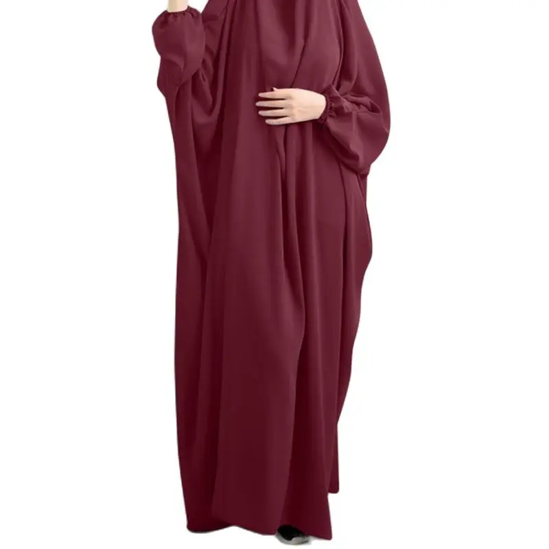 Мюсюлманската женствена рокля за молитва Джилбаб, с качулка, абайя с дълъг ръкав, черни ислямски абайи, Дубай саудитски халат за баня, турска скромност, едно парче