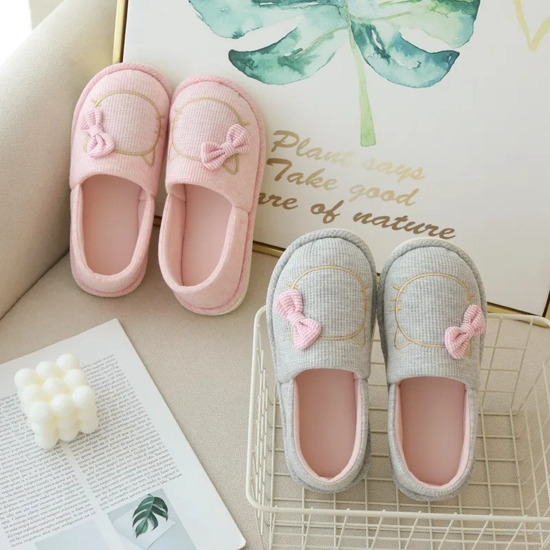 Начало обувки Hello Kitty, кавайная плюшен домашен обувки, меки и удобни домашни обувки в стил пеперуди, подаръци за момичета