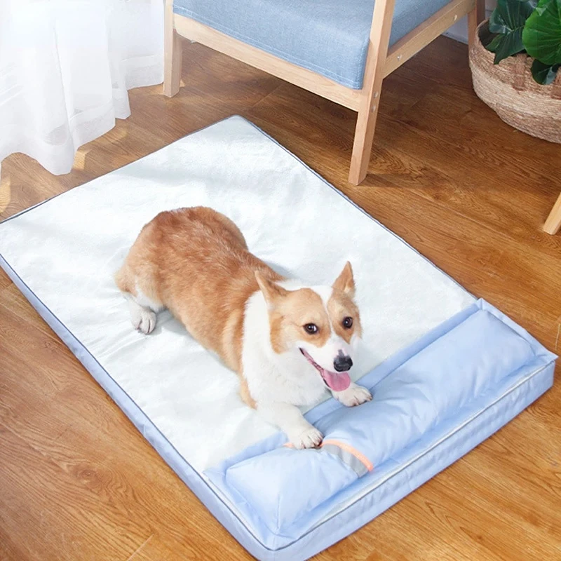 Нова лятна класна легло за кучета от средни и големи кучета, ортопедични възглавници от пяна с памет ефект за кученца, дишащи водоустойчиви миещи се