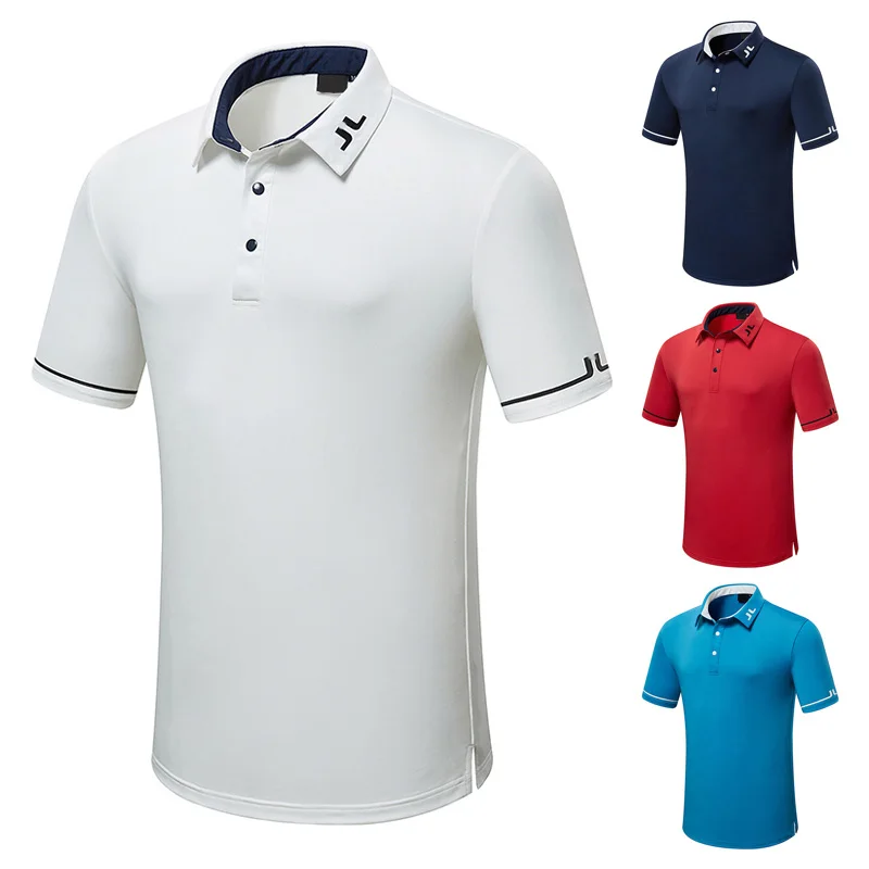 Нова мъжки летни дрехи за голф с къси ръкави, бързосъхнеща, пропускающая пот на горно облекло, без подплата за палта
