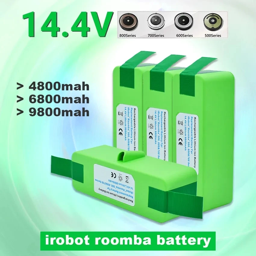 Оригинална литиево-йонна батерия с капацитет 9800 mah, Съвместима с iRobot Roomba серия R3 500 600 700 800 500 550 560 620 650 675 760 770 780 870