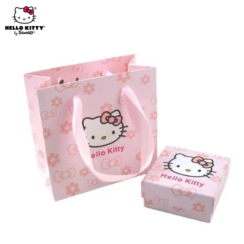 Оригиналната благородна подарък кутия Sanrio Hello Kitty, подаръчен пакет, розова опаковъчна кутия, комплект за подарък бижута за деца с хубав мультфильмом