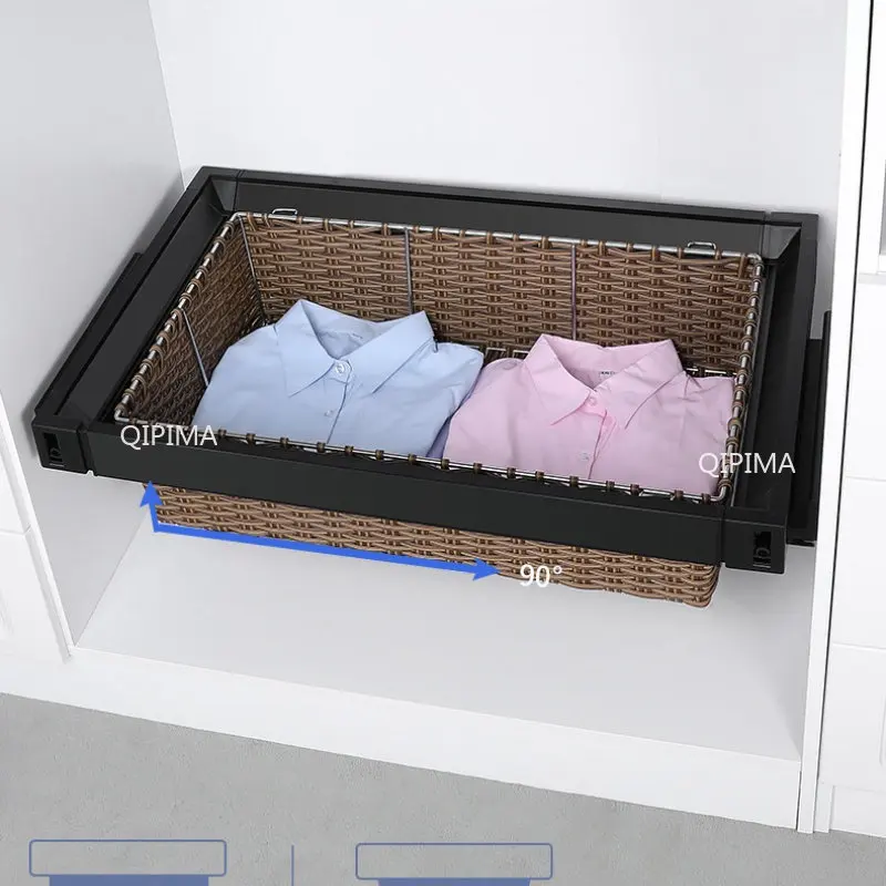 Прибиращ се кошница за шкаф, телескопични и богат на функции закачалка за панталон за домашно гардероб, прибиращ се и подвесная закачалка за панталони вътре