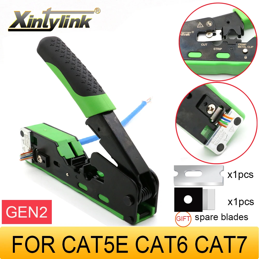 Професионални клещи rj-45 За затягане на Мрежови инструменти rg45 CAT5 CAT6 основа cat6a CAT7 CAT8 За Източване на кабели, Режещи Обжимные клещи за източване на кабели
