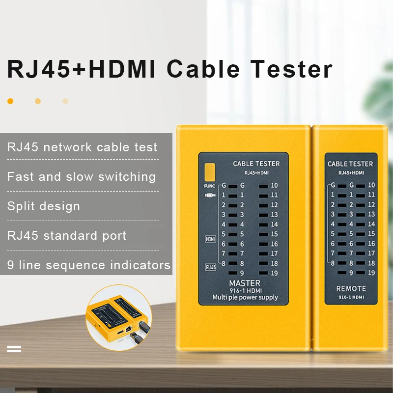 Тестер за мрежови кабели RJ45, тестер кабел за локална мрежа, мрежови инструмент RJ11, мултифункционален мрежов проводник на линия на търсещия, тестер кабел HDMI HD
