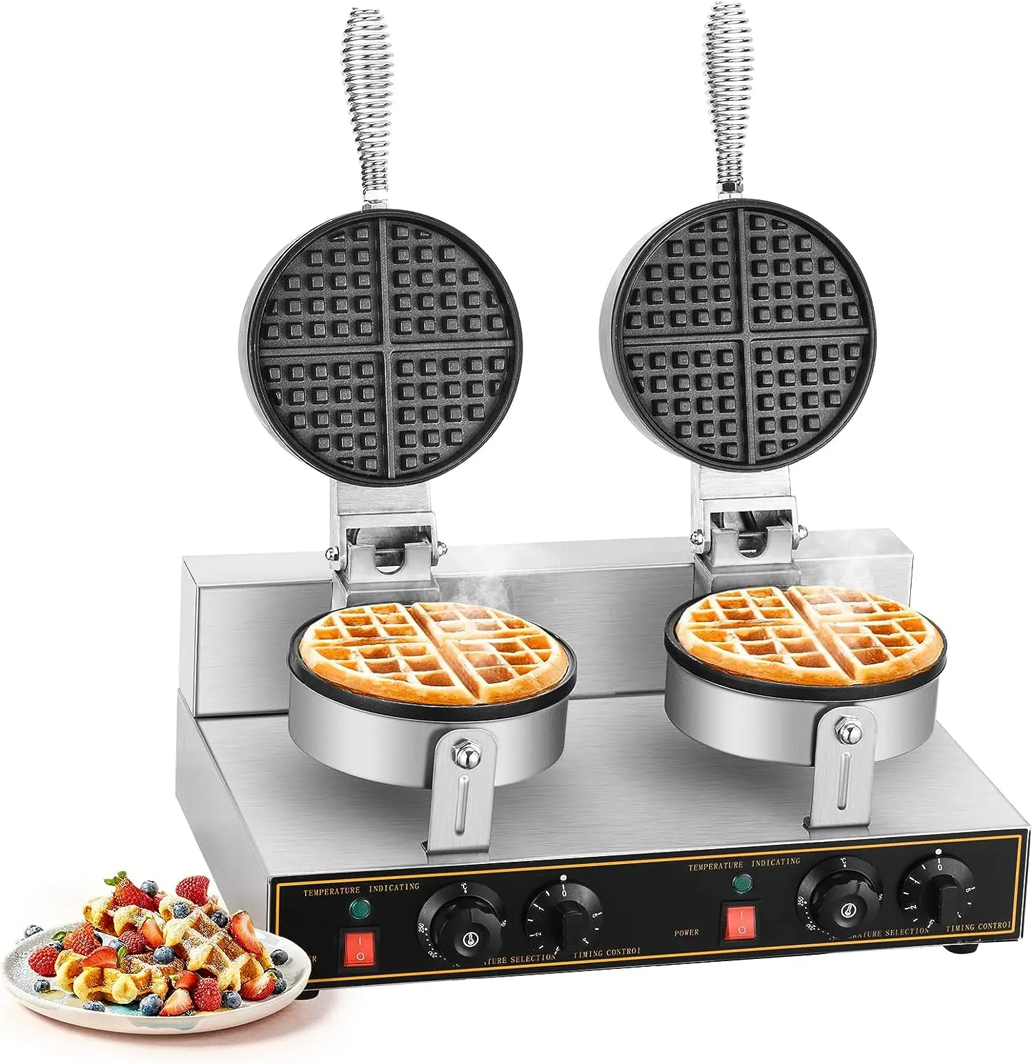 Търговски вафельница с мощност 2400 Вата, двойни гофретници, машина за приготвяне на маффинов с незалепващо покритие, подходящи за дома, закуски и ресторанти |Склад в САЩ