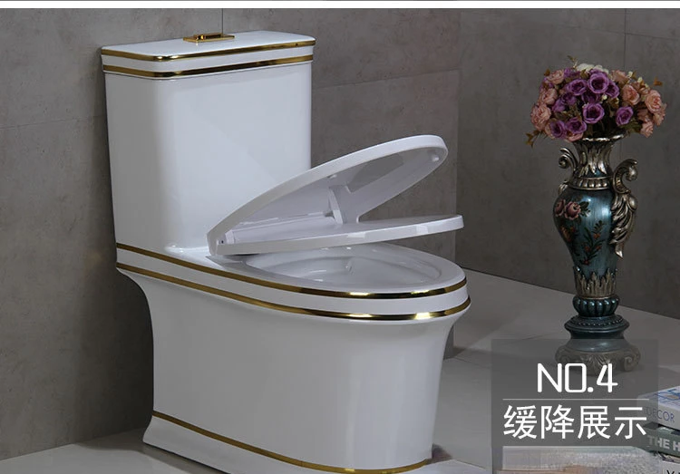 Цветни тела тоалетна Нов златен край Европейски стил пукнатини златна тоалетна Луксозен цвят Златен тоалетна